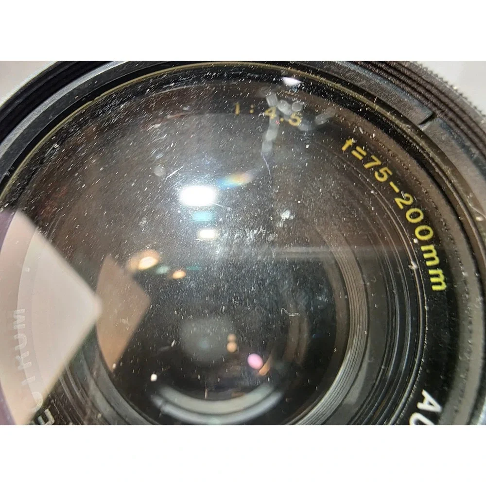 Ricoh XR-10 35mm SLR Film Camera with 75-200mm Macro Zoom Lens Black Vintage